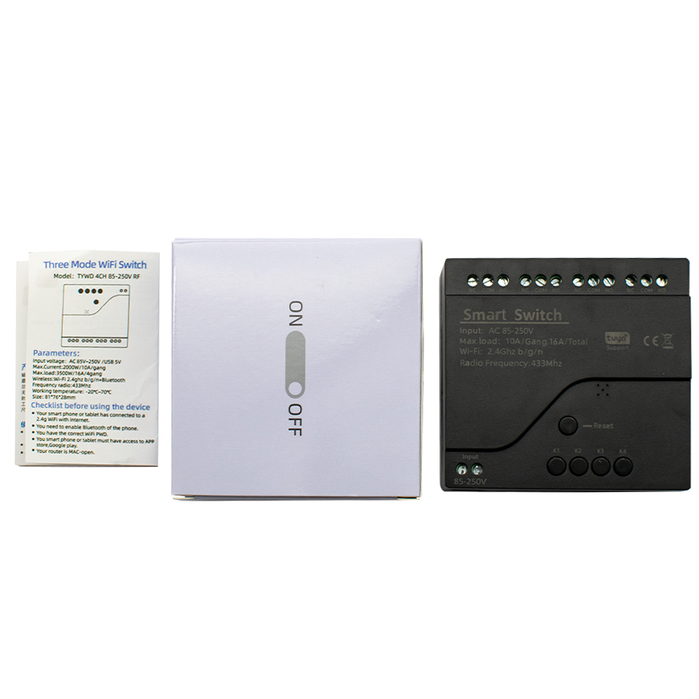 Black Style Tuya 4CH Wifi Smar - Relay Module 4 Channel 评论和价格